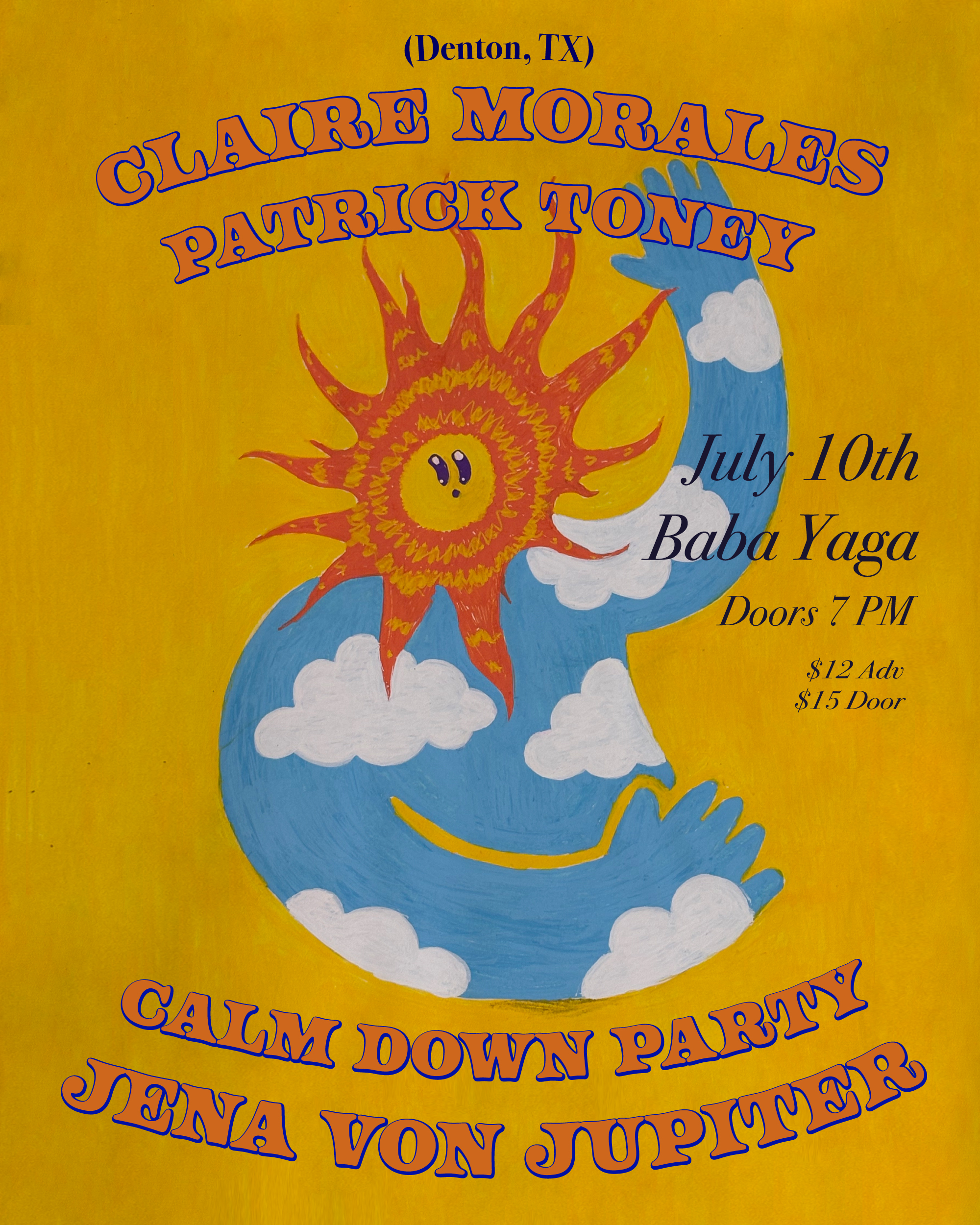 Poster for Jena Von Jupiter's first show is at Baba Yaga July 10th